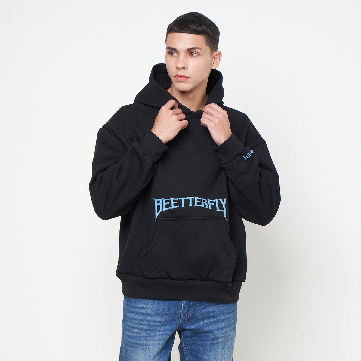 Beetterfly Icon Hoodie - Black/Baby Blue