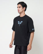 Beetterfly Icon Oversized T Shirt - Black/Baby Blue