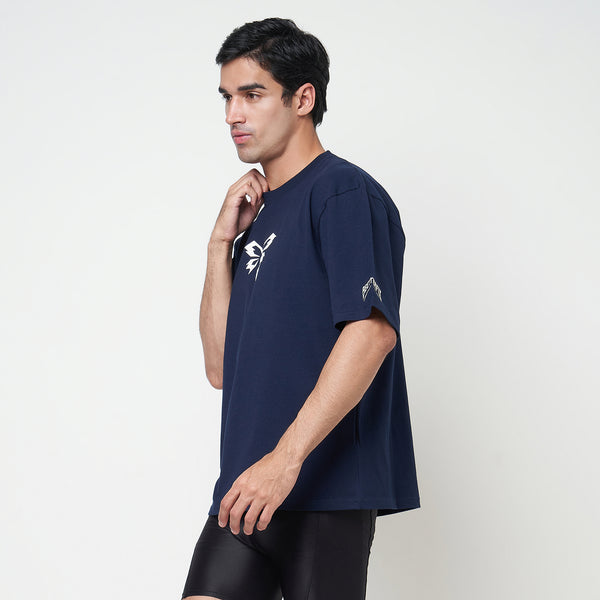 Beetterfly Icon Oversized T Shirt - Navy/Ivory