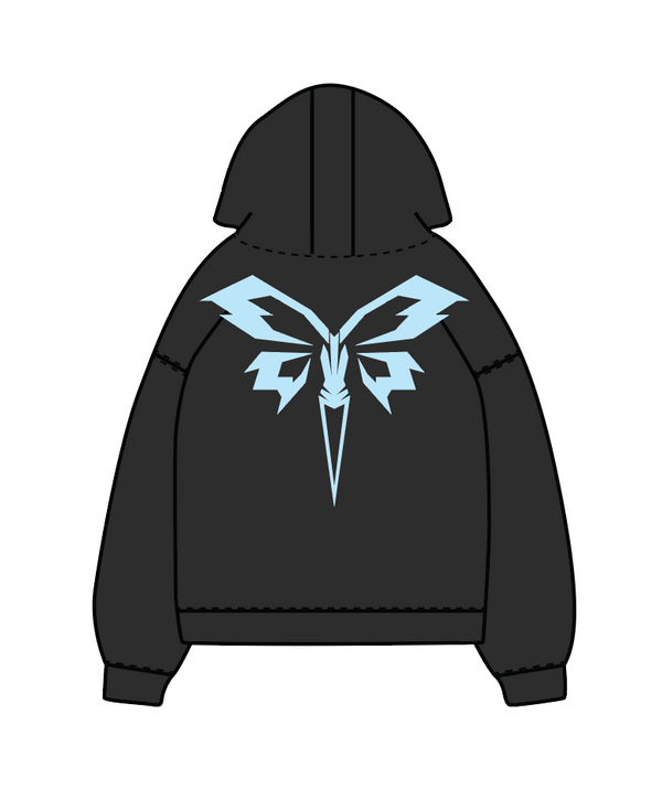 Beetterfly Icon Hoodie - Black/Baby Blue