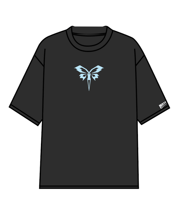Beetterfly Icon Oversized T Shirt - Black/Baby Blue